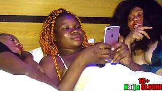 horny roommates get wild in lesbian threesome after watching porn