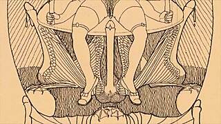 Vintage erotic drawings tease forbidden antique passions in retro style