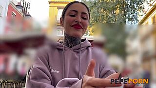 forty year old alt babe craves massive cock in lara croft style casting