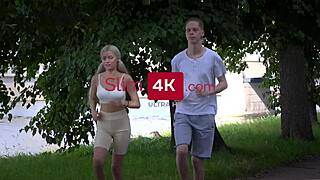 petite blonde gets fucked hard and facialized post morning jog
