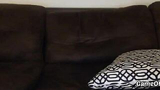 Perfect silicone blonde bombshell toys her huge fake tits on webcam