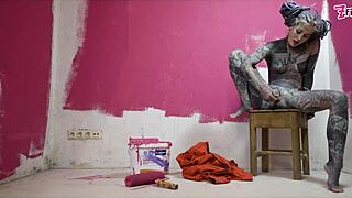 Workwear slut stretches asshole solo then squirts wildly