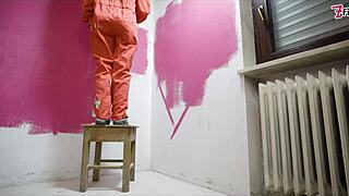 Workwear slut stretches asshole solo then squirts wildly