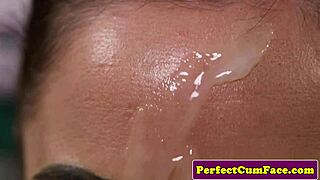 Bigtits Glamcore Babe Takes Massive Facial in Intense POV Action