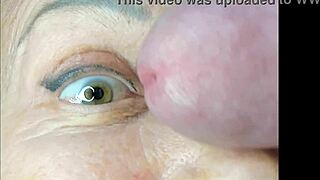 Milf eyes flooded in extreme closeup cumshot orgasm