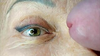 Milf eyes flooded in extreme closeup cumshot orgasm