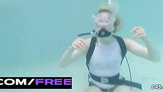 Blonde bikini vixen drowns rivals in wet pool revenge