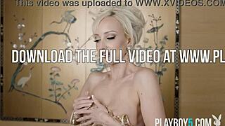 Texas hot blonde model babe Rachel strips lingerie teasingly