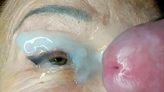 Milf eyes flooded in extreme closeup cumshot orgasm