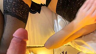 Skinny Brunette Babe Spits On Monster Cock For Ball Massage Handjob