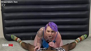 Big tits babe smokes while bent over shaundamxxx massive black cock