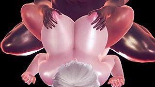 Provocative 3D cartoon babe with massive tits craves wild sex