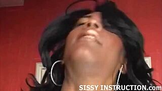 POV Shemale Dominates with Big Black Tranny Cock in Your Tight Ass BDSM Session