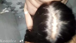 Driver fucks boss's wife in bathroom while drunk hubby sleeps