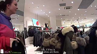 desperate mall teens trade public sex for cute clothes in european shop orgy