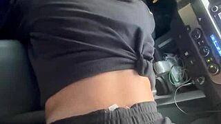 Hooker Exposes Bare Ass for Public Deepthroat Cum Swallow