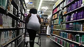 Candid ebony bbw shakes massive basketball ass cheeks
