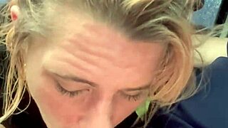 Hooker Exposes Bare Ass for Public Deepthroat Cum Swallow