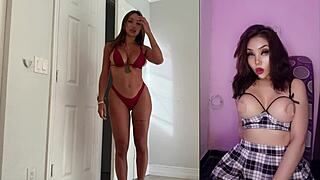 horny latina slips off bikini for hot play 🔥😏