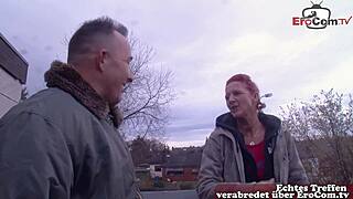 extroverted german redhead milf picked up on street for public sex