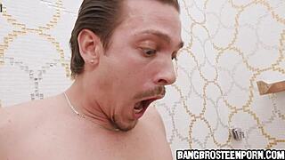 Ramona's Wild Shower Blowjob with Monster Cock