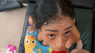 brainy zoe rims ass then takes rough anal throatfuck in tight hole