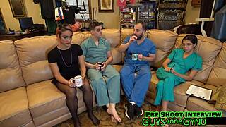 Daddy's latex-gloved dental checkup gets wild backstage!