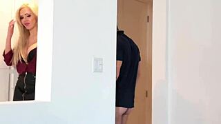 Cody stretches elle's shaved milf pussy with huge cock