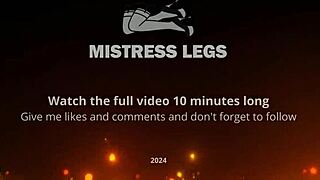 bare feet tease in see-through heels dangling closeup