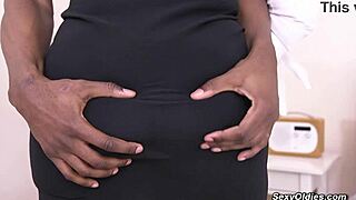 Mature babe in garter stockings bends for intense BBC pounding