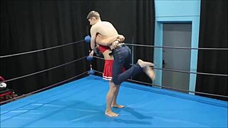 russian girl lifts guy effortlessly in athletic display