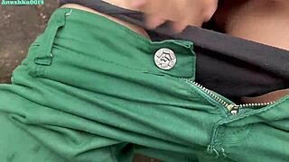 indian schoolgirl bent over huge ass fucked doggystyle by boyfriend in jungle early morning