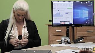 busty blanche trades body for office loan