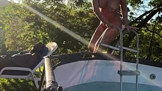 hot asian cutie rides thick bbc cowgirl style in risky public farm outdoor fuck