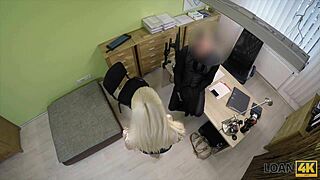 busty blanche trades body for office loan