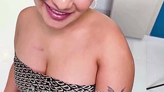 Horny latina craves cock ride alone then intense doggy pounding