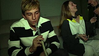 Wow! Cute Slut Mouth and Pussy Pounded by Three Cocks Party!