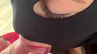 red lips suck then doggy in fishnets till squirt