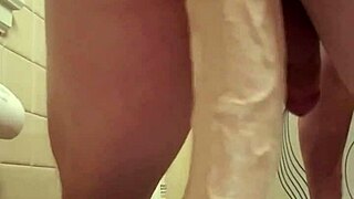 she eagerly inserts extreme dildo deep into tight ass