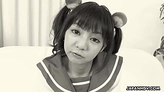 tender japanese girl gets smooth shave close up