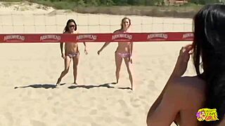 after beach volleyball, these lesbians dive into wet pussy licking and orgasms