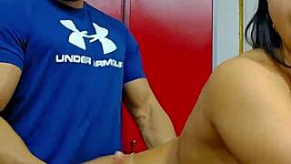 kalena mitrak fucks mechanic hard in garage tool room for creamy cum