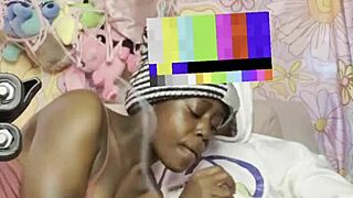 just casual couch banging with petite ebony midget