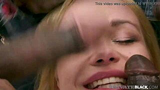 Gangbanged Rebecca Black Takes Double Penetration from Four Black Monster Cocks