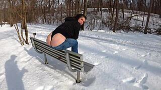 arctic milf whaletail ass flashes in public thong