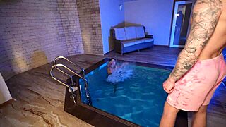 eva tender swims then begs for rough poolside pounding craving cock