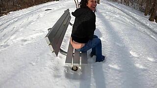 arctic milf whaletail ass flashes in public thong