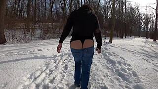 arctic milf whaletail ass flashes in public thong