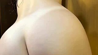 straight out the shower spreading skinny pussy and tits