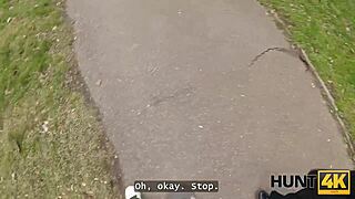 Hunt4k picks up big-titted redhead stranger for outdoor POV pussy pounding